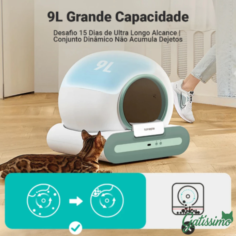 Caixa de Areia Inteligente Autolimpante para Gatos