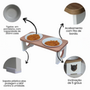 Comedouro Elevado Duplo Porcelana & Inox: Gatíssimo Duo Gourmet