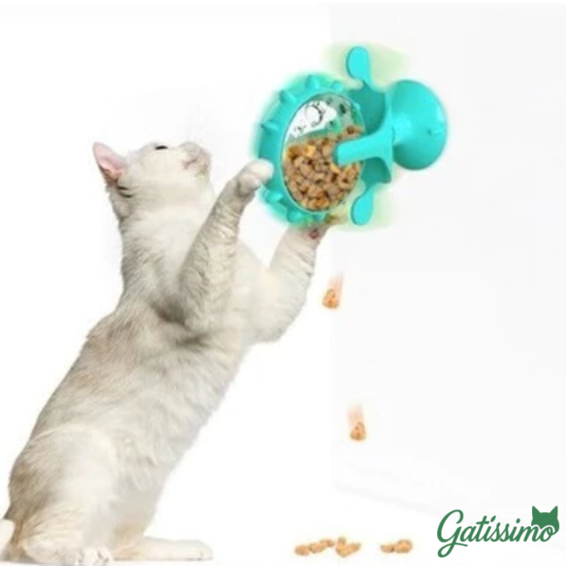 Porta Petisco Giratório para Gatos