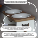 Comedouro Elevado Duplo Porcelana & Inox: Gatíssimo Duo Gourmet