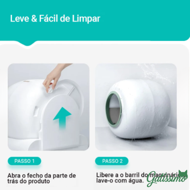 Caixa de Areia Inteligente Autolimpante para Gatos