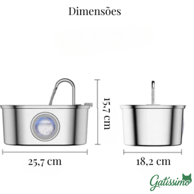 Fonte de Aço inoxidável para Gatos