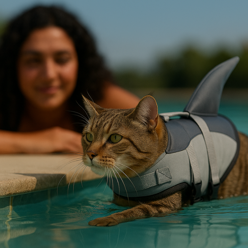 Colete Salva-Vidas Ocean Sereia & Tubarão:  Gatíssimo SeaGuard