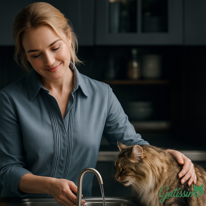 Fonte de Aço inoxidável para Gatos