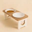 Comedouro Elevado Duplo Porcelana & Inox: Gatíssimo Duo Gourmet