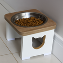 Comedouro Ergonômico Elevado Porcelana & Inox