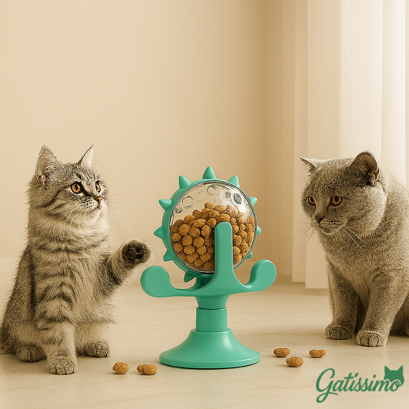 Porta Petisco Giratório para Gatos