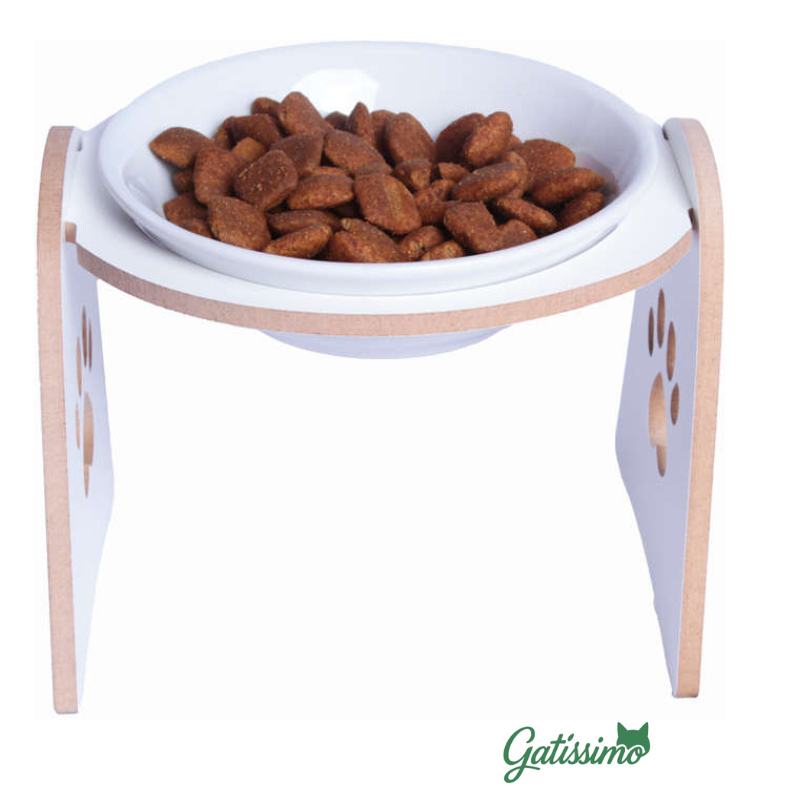 Comedouro Elevado de Porcelana para Gatos