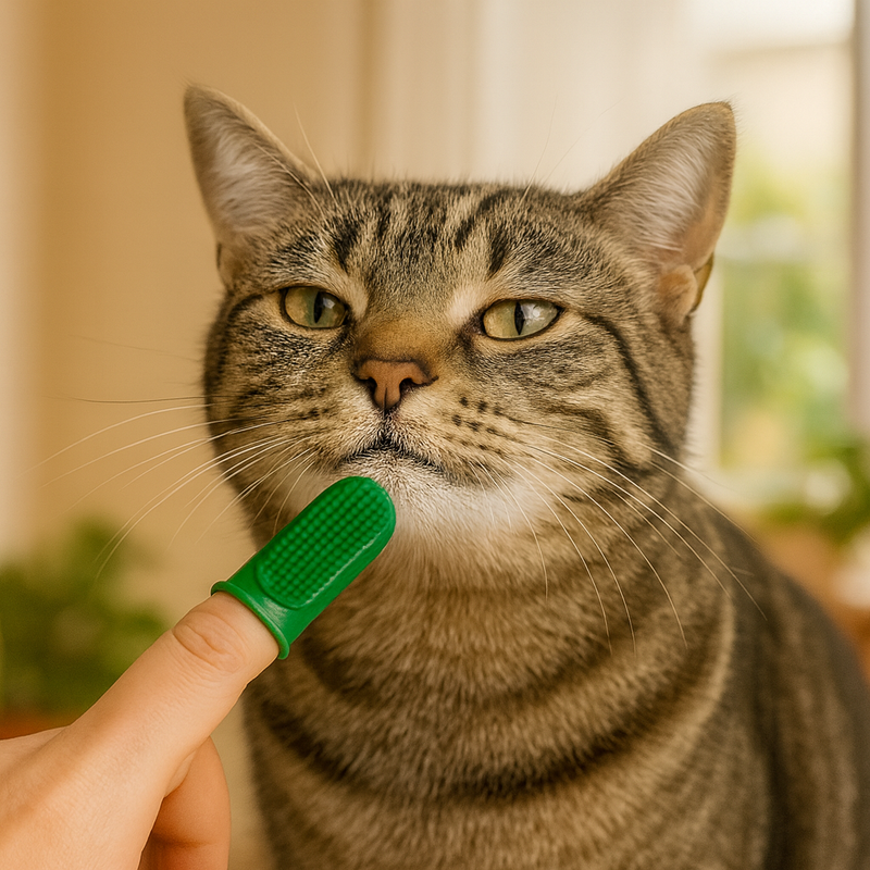 Kit Escova Dental Dedeira para Gatos
