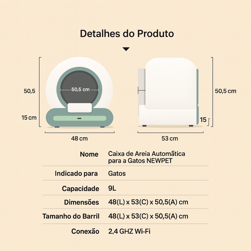 Caixa de Areia Automática Catlink Scooper: Autolimpeza Silenciosa